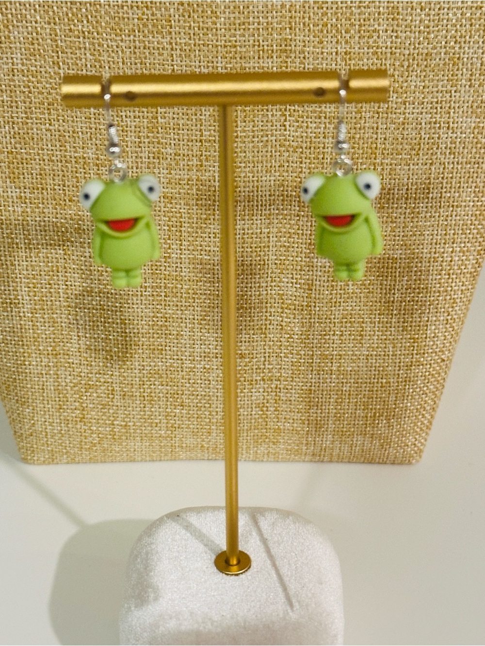 Fashion Jewelry Green Frog Dangle Earrings